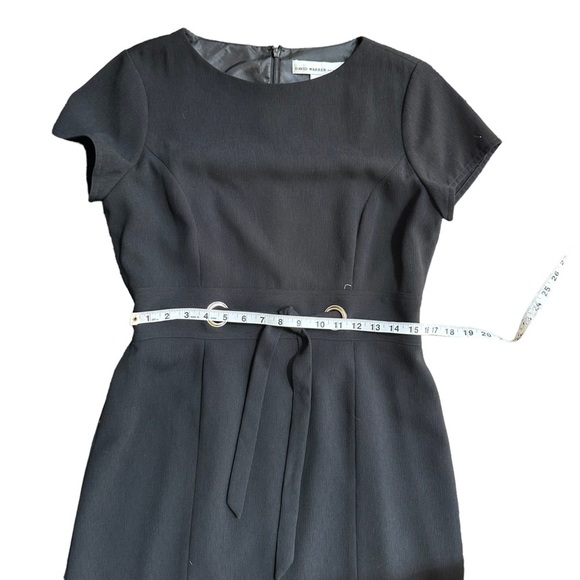 David Warren New York Womens Black Short Sleeve Sheath Tie Waist Midi Dress Sz10 - Picture 8 of 11